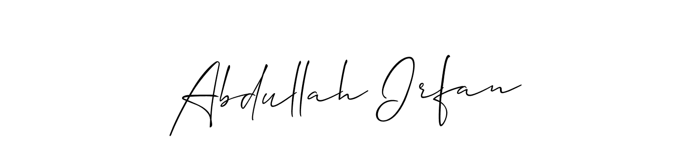 Design your own signature with our free online signature maker. With this signature software, you can create a handwritten (Allison_Script) signature for name Abdullah Irfan. Abdullah Irfan signature style 2 images and pictures png
