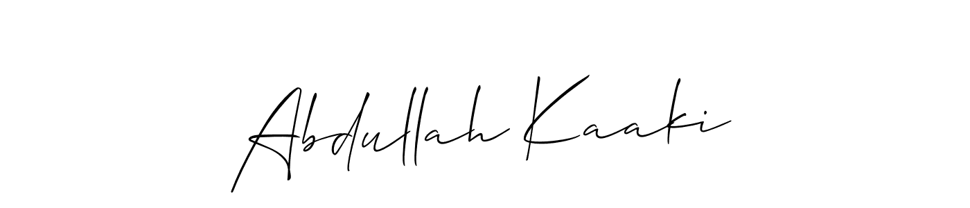 Also we have Abdullah Kaaki name is the best signature style. Create professional handwritten signature collection using Allison_Script autograph style. Abdullah Kaaki signature style 2 images and pictures png