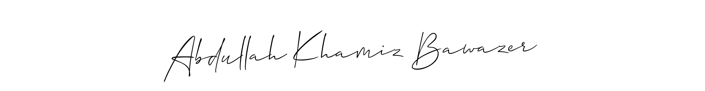 Use a signature maker to create a handwritten signature online. With this signature software, you can design (Allison_Script) your own signature for name Abdullah Khamiz Bawazer. Abdullah Khamiz Bawazer signature style 2 images and pictures png