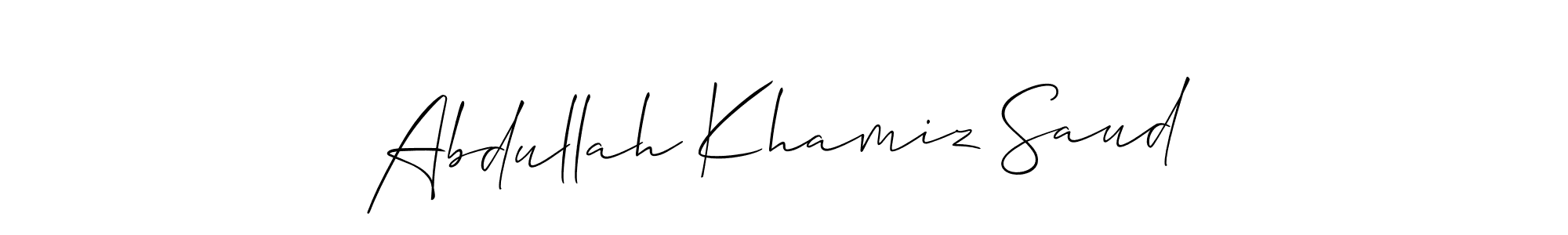 Use a signature maker to create a handwritten signature online. With this signature software, you can design (Allison_Script) your own signature for name Abdullah Khamiz Saud. Abdullah Khamiz Saud signature style 2 images and pictures png