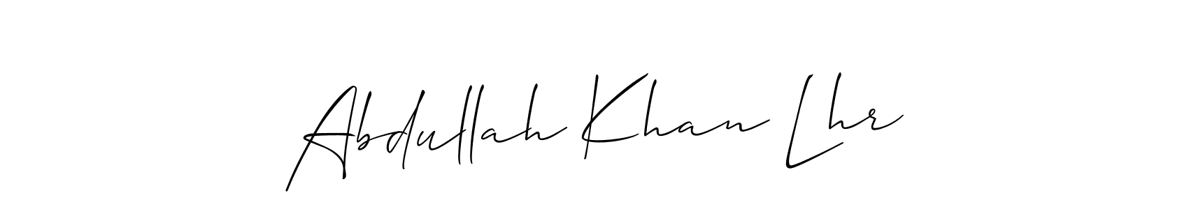 You should practise on your own different ways (Allison_Script) to write your name (Abdullah Khan Lhr) in signature. don't let someone else do it for you. Abdullah Khan Lhr signature style 2 images and pictures png