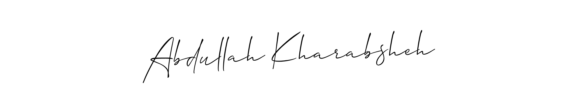 It looks lik you need a new signature style for name Abdullah Kharabsheh. Design unique handwritten (Allison_Script) signature with our free signature maker in just a few clicks. Abdullah Kharabsheh signature style 2 images and pictures png