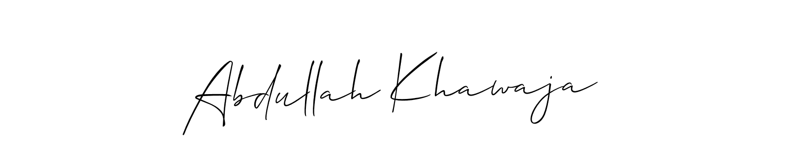 Use a signature maker to create a handwritten signature online. With this signature software, you can design (Allison_Script) your own signature for name Abdullah Khawaja. Abdullah Khawaja signature style 2 images and pictures png