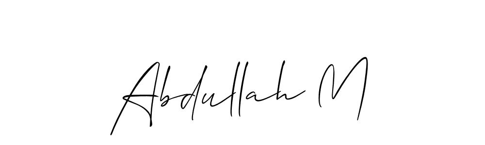 Make a short Abdullah M signature style. Manage your documents anywhere anytime using Allison_Script. Create and add eSignatures, submit forms, share and send files easily. Abdullah M signature style 2 images and pictures png