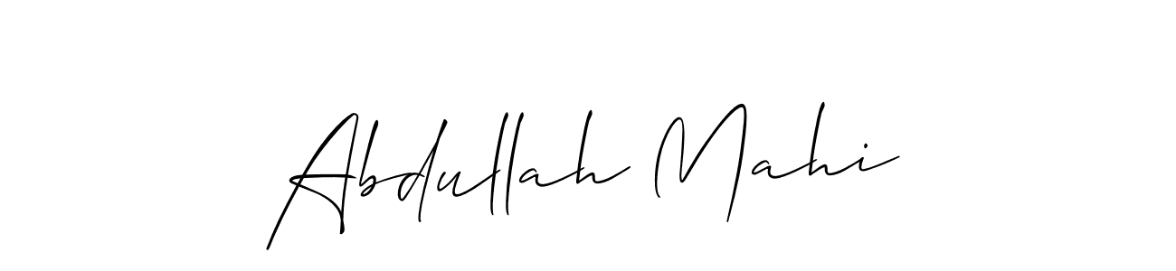 How to make Abdullah Mahi name signature. Use Allison_Script style for creating short signs online. This is the latest handwritten sign. Abdullah Mahi signature style 2 images and pictures png