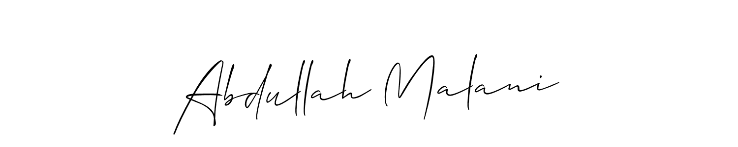 Make a beautiful signature design for name Abdullah Malani. With this signature (Allison_Script) style, you can create a handwritten signature for free. Abdullah Malani signature style 2 images and pictures png