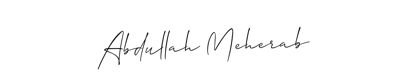 Design your own signature with our free online signature maker. With this signature software, you can create a handwritten (Allison_Script) signature for name Abdullah Meherab. Abdullah Meherab signature style 2 images and pictures png