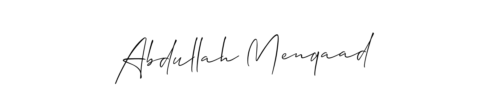 Create a beautiful signature design for name Abdullah Menqaad. With this signature (Allison_Script) fonts, you can make a handwritten signature for free. Abdullah Menqaad signature style 2 images and pictures png