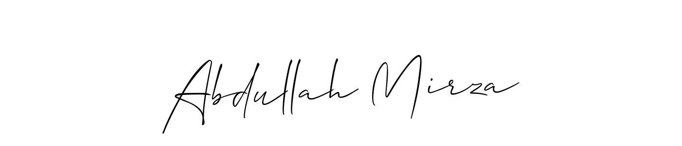 You should practise on your own different ways (Allison_Script) to write your name (Abdullah Mirza) in signature. don't let someone else do it for you. Abdullah Mirza signature style 2 images and pictures png