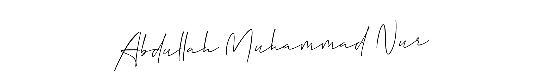 Use a signature maker to create a handwritten signature online. With this signature software, you can design (Allison_Script) your own signature for name Abdullah Muhammad Nur. Abdullah Muhammad Nur signature style 2 images and pictures png