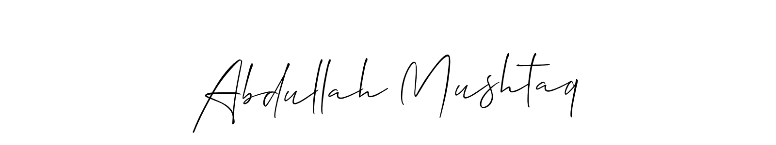Design your own signature with our free online signature maker. With this signature software, you can create a handwritten (Allison_Script) signature for name Abdullah Mushtaq. Abdullah Mushtaq signature style 2 images and pictures png