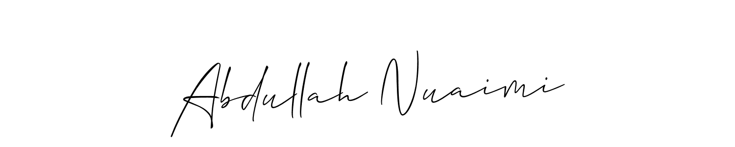 Create a beautiful signature design for name Abdullah Nuaimi. With this signature (Allison_Script) fonts, you can make a handwritten signature for free. Abdullah Nuaimi signature style 2 images and pictures png