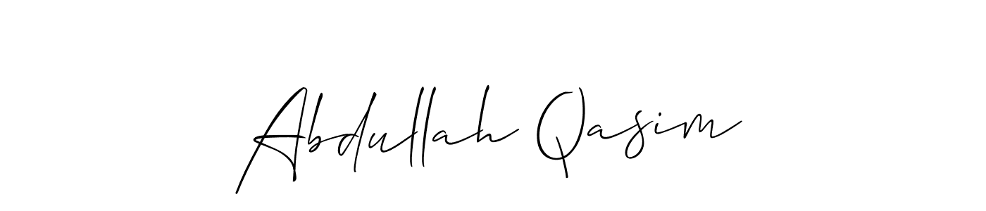 This is the best signature style for the Abdullah Qasim name. Also you like these signature font (Allison_Script). Mix name signature. Abdullah Qasim signature style 2 images and pictures png