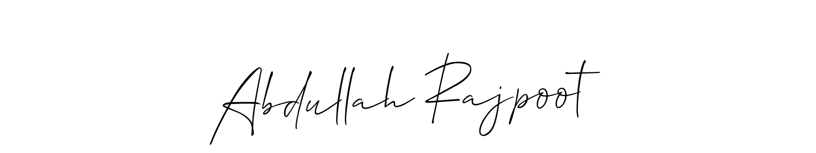 Allison_Script is a professional signature style that is perfect for those who want to add a touch of class to their signature. It is also a great choice for those who want to make their signature more unique. Get Abdullah Rajpoot name to fancy signature for free. Abdullah Rajpoot signature style 2 images and pictures png
