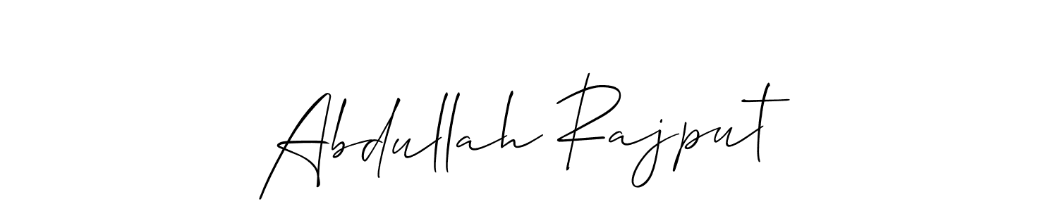 You should practise on your own different ways (Allison_Script) to write your name (Abdullah Rajput) in signature. don't let someone else do it for you. Abdullah Rajput signature style 2 images and pictures png