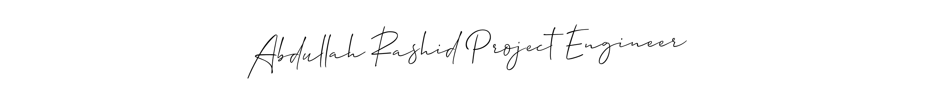 Create a beautiful signature design for name Abdullah Rashid Project Engineer. With this signature (Allison_Script) fonts, you can make a handwritten signature for free. Abdullah Rashid Project Engineer signature style 2 images and pictures png