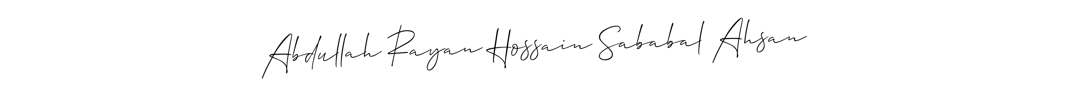 Design your own signature with our free online signature maker. With this signature software, you can create a handwritten (Allison_Script) signature for name Abdullah Rayan Hossain Sababal Ahsan. Abdullah Rayan Hossain Sababal Ahsan signature style 2 images and pictures png