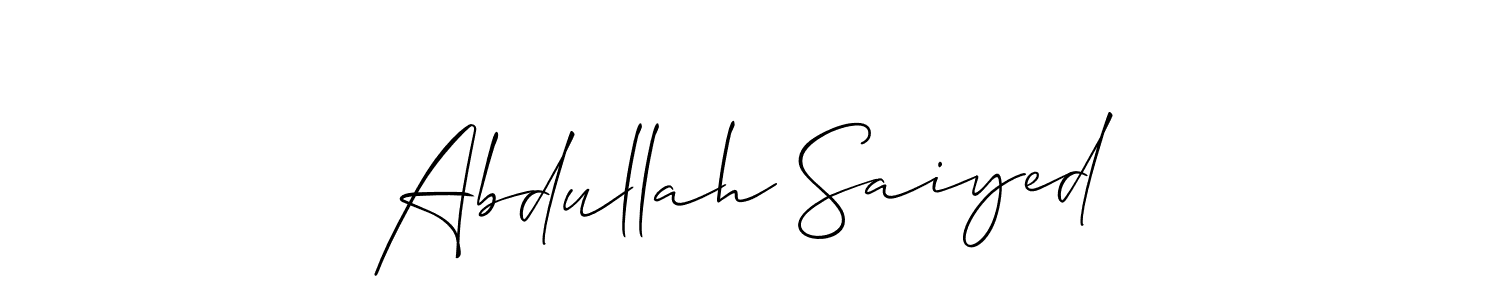 Also we have Abdullah Saiyed name is the best signature style. Create professional handwritten signature collection using Allison_Script autograph style. Abdullah Saiyed signature style 2 images and pictures png