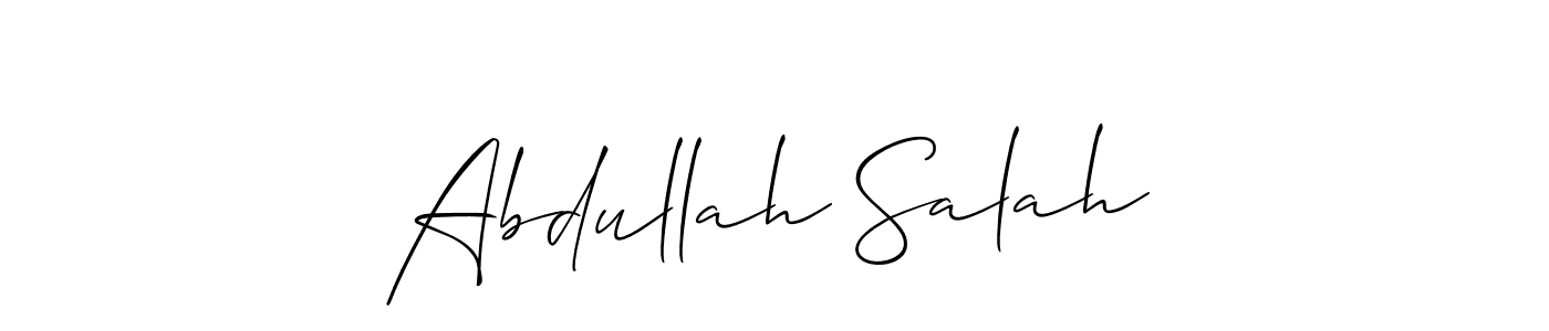 Create a beautiful signature design for name Abdullah Salah. With this signature (Allison_Script) fonts, you can make a handwritten signature for free. Abdullah Salah signature style 2 images and pictures png