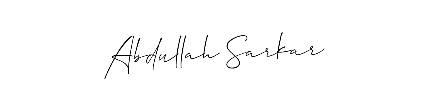 You should practise on your own different ways (Allison_Script) to write your name (Abdullah Sarkar) in signature. don't let someone else do it for you. Abdullah Sarkar signature style 2 images and pictures png