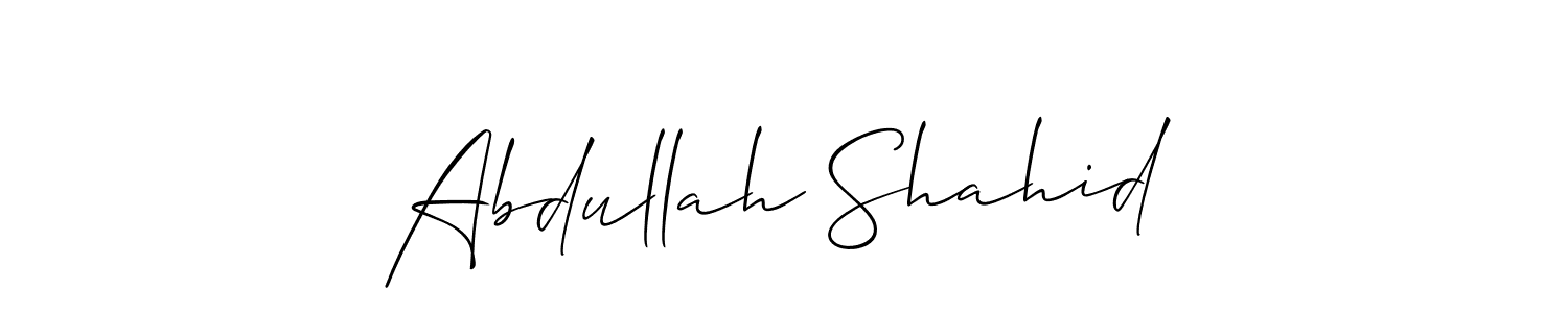 You can use this online signature creator to create a handwritten signature for the name Abdullah Shahid. This is the best online autograph maker. Abdullah Shahid signature style 2 images and pictures png