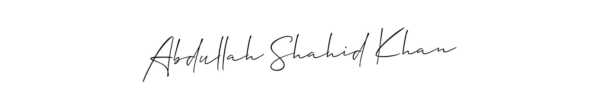 Also we have Abdullah Shahid Khan name is the best signature style. Create professional handwritten signature collection using Allison_Script autograph style. Abdullah Shahid Khan signature style 2 images and pictures png