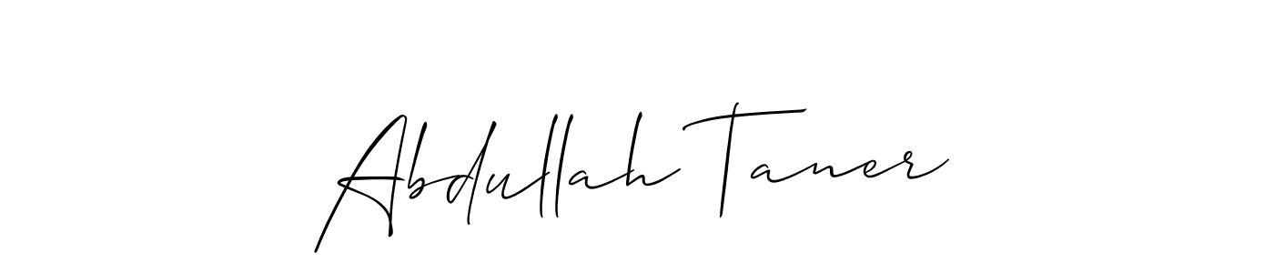 It looks lik you need a new signature style for name Abdullah Taner. Design unique handwritten (Allison_Script) signature with our free signature maker in just a few clicks. Abdullah Taner signature style 2 images and pictures png