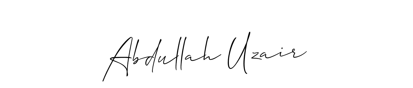 You should practise on your own different ways (Allison_Script) to write your name (Abdullah Uzair) in signature. don't let someone else do it for you. Abdullah Uzair signature style 2 images and pictures png