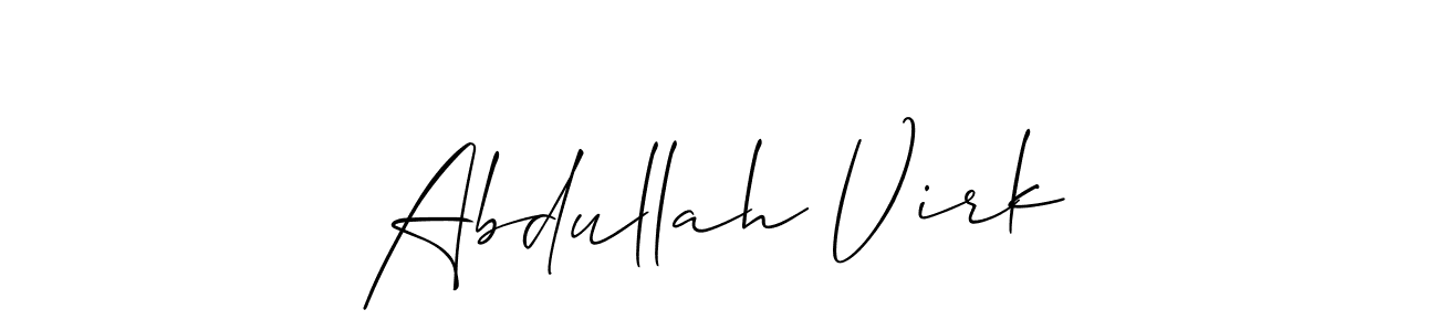 How to make Abdullah Virk signature? Allison_Script is a professional autograph style. Create handwritten signature for Abdullah Virk name. Abdullah Virk signature style 2 images and pictures png