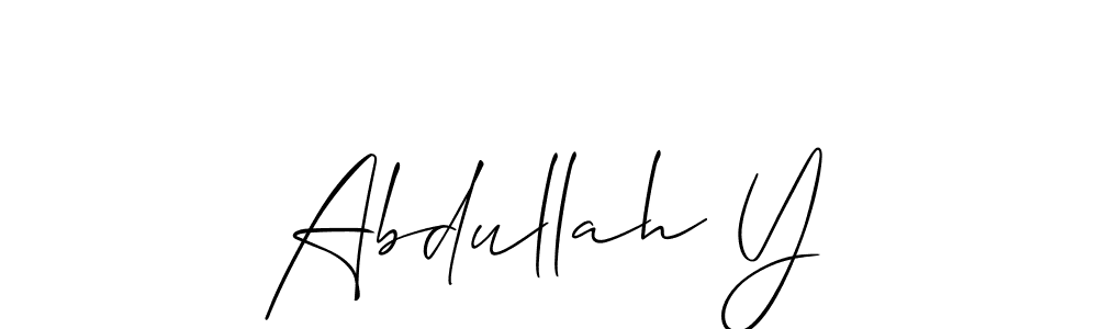 You should practise on your own different ways (Allison_Script) to write your name (Abdullah Y) in signature. don't let someone else do it for you. Abdullah Y signature style 2 images and pictures png