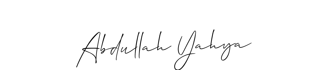 Make a beautiful signature design for name Abdullah Yahya. With this signature (Allison_Script) style, you can create a handwritten signature for free. Abdullah Yahya signature style 2 images and pictures png