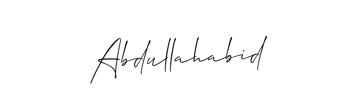 Design your own signature with our free online signature maker. With this signature software, you can create a handwritten (Allison_Script) signature for name Abdullahabid. Abdullahabid signature style 2 images and pictures png