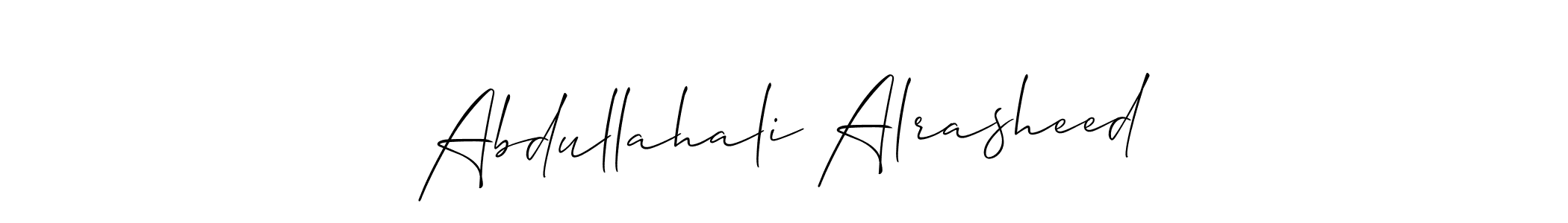 Allison_Script is a professional signature style that is perfect for those who want to add a touch of class to their signature. It is also a great choice for those who want to make their signature more unique. Get Abdullahali Alrasheed name to fancy signature for free. Abdullahali Alrasheed signature style 2 images and pictures png