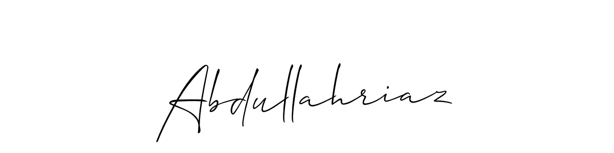 Create a beautiful signature design for name Abdullahriaz. With this signature (Allison_Script) fonts, you can make a handwritten signature for free. Abdullahriaz signature style 2 images and pictures png