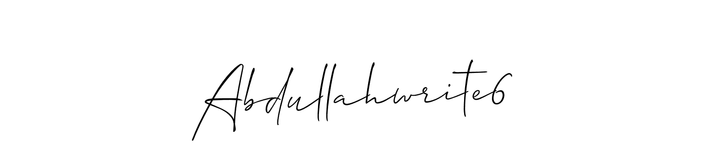 Design your own signature with our free online signature maker. With this signature software, you can create a handwritten (Allison_Script) signature for name Abdullahwrite6. Abdullahwrite6 signature style 2 images and pictures png