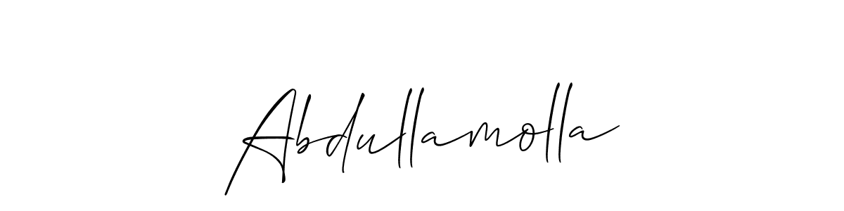if you are searching for the best signature style for your name Abdullamolla. so please give up your signature search. here we have designed multiple signature styles  using Allison_Script. Abdullamolla signature style 2 images and pictures png
