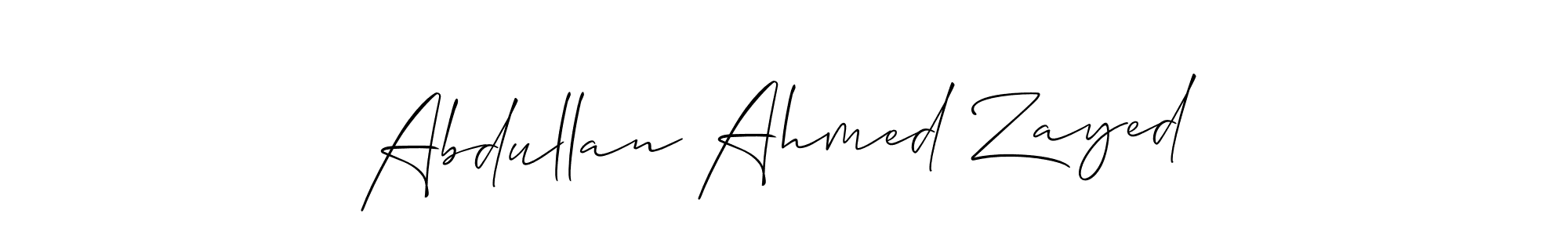 This is the best signature style for the Abdullan Ahmed Zayed name. Also you like these signature font (Allison_Script). Mix name signature. Abdullan Ahmed Zayed signature style 2 images and pictures png