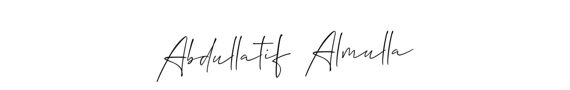 It looks lik you need a new signature style for name Abdullatif  Almulla. Design unique handwritten (Allison_Script) signature with our free signature maker in just a few clicks. Abdullatif  Almulla signature style 2 images and pictures png