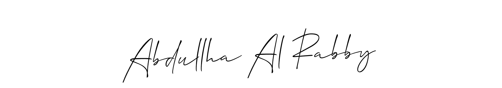 How to make Abdullha Al Rabby signature? Allison_Script is a professional autograph style. Create handwritten signature for Abdullha Al Rabby name. Abdullha Al Rabby signature style 2 images and pictures png