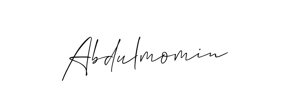 You should practise on your own different ways (Allison_Script) to write your name (Abdulmomin) in signature. don't let someone else do it for you. Abdulmomin signature style 2 images and pictures png
