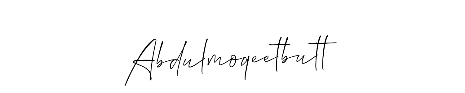 You should practise on your own different ways (Allison_Script) to write your name (Abdulmoqeetbutt) in signature. don't let someone else do it for you. Abdulmoqeetbutt signature style 2 images and pictures png