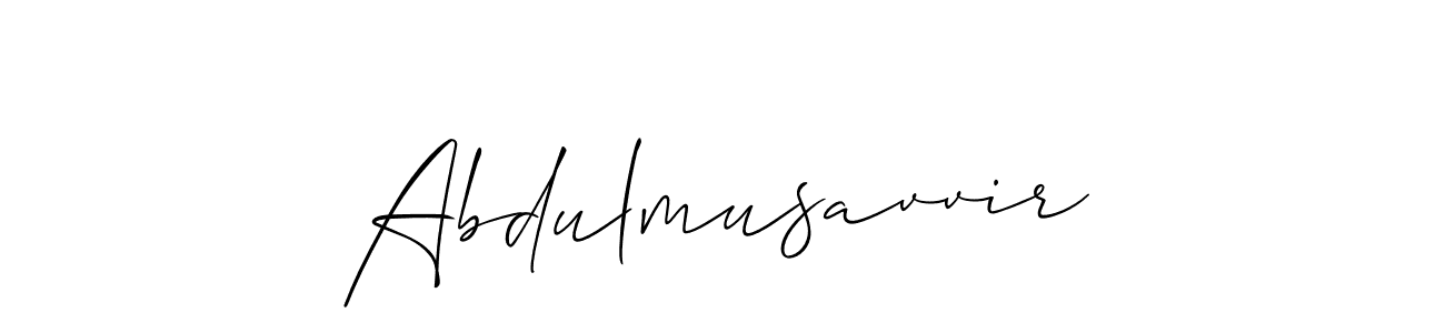 if you are searching for the best signature style for your name Abdulmusavvir. so please give up your signature search. here we have designed multiple signature styles  using Allison_Script. Abdulmusavvir signature style 2 images and pictures png