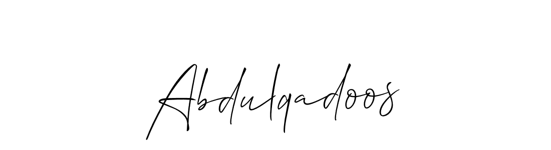 Allison_Script is a professional signature style that is perfect for those who want to add a touch of class to their signature. It is also a great choice for those who want to make their signature more unique. Get Abdulqadoos name to fancy signature for free. Abdulqadoos signature style 2 images and pictures png