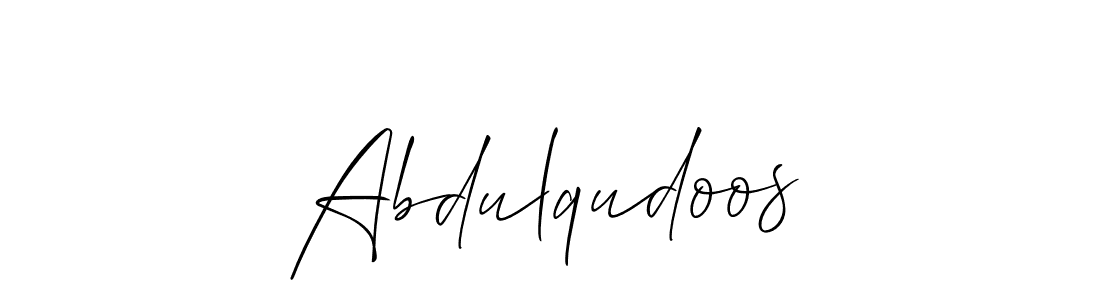 Use a signature maker to create a handwritten signature online. With this signature software, you can design (Allison_Script) your own signature for name Abdulqudoos. Abdulqudoos signature style 2 images and pictures png