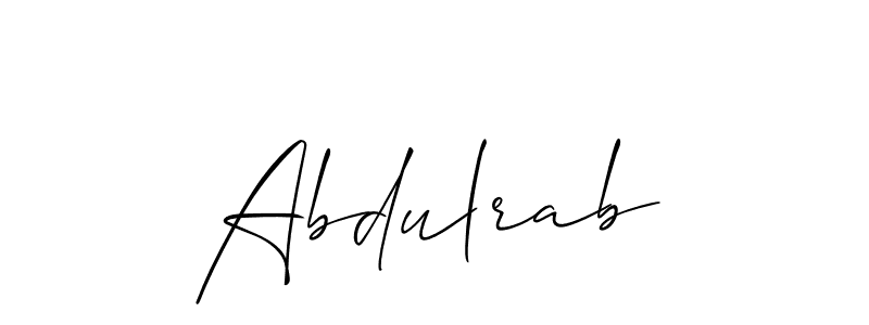 Make a beautiful signature design for name Abdulrab. With this signature (Allison_Script) style, you can create a handwritten signature for free. Abdulrab signature style 2 images and pictures png