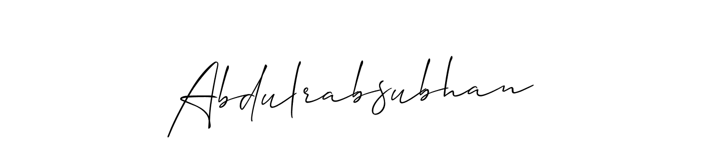 Once you've used our free online signature maker to create your best signature Allison_Script style, it's time to enjoy all of the benefits that Abdulrabsubhan name signing documents. Abdulrabsubhan signature style 2 images and pictures png