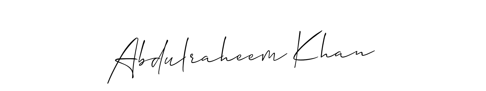 Abdulraheem Khan stylish signature style. Best Handwritten Sign (Allison_Script) for my name. Handwritten Signature Collection Ideas for my name Abdulraheem Khan. Abdulraheem Khan signature style 2 images and pictures png