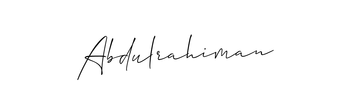 It looks lik you need a new signature style for name Abdulrahiman. Design unique handwritten (Allison_Script) signature with our free signature maker in just a few clicks. Abdulrahiman signature style 2 images and pictures png
