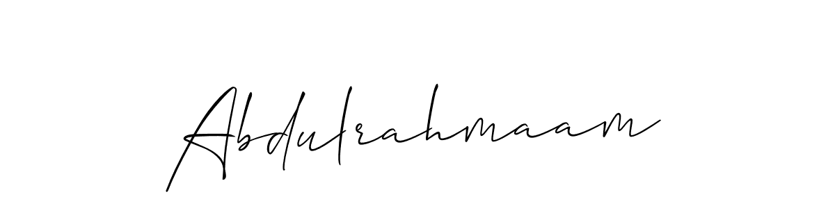 Also we have Abdulrahmaam name is the best signature style. Create professional handwritten signature collection using Allison_Script autograph style. Abdulrahmaam signature style 2 images and pictures png