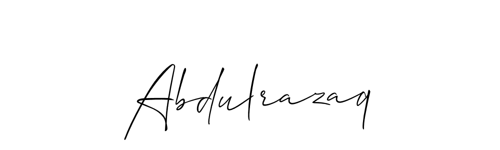 How to make Abdulrazaq name signature. Use Allison_Script style for creating short signs online. This is the latest handwritten sign. Abdulrazaq signature style 2 images and pictures png